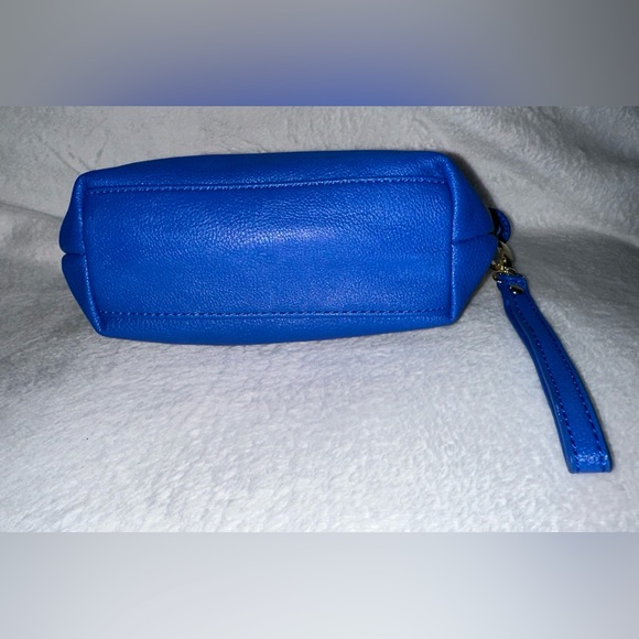 Betsey Johnson Pouch in Blue & White w/ Stitched Heart Design & Cherry C… - Picture 6 of 7